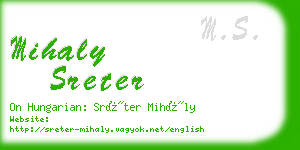 mihaly sreter business card